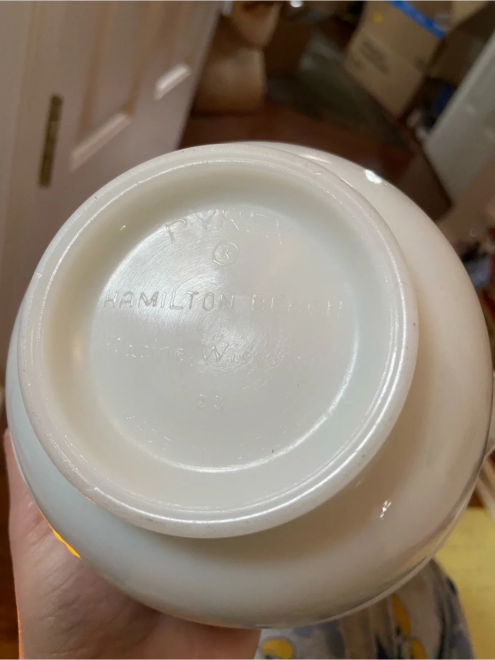 Vintage PYREX White Milk Glass Mixing Bowl with Pour Spout